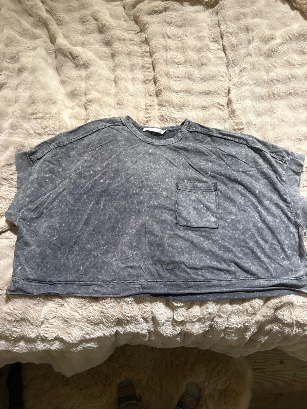 Altar'd State Mineral-Wash Charcoal Gray Boxy Tee